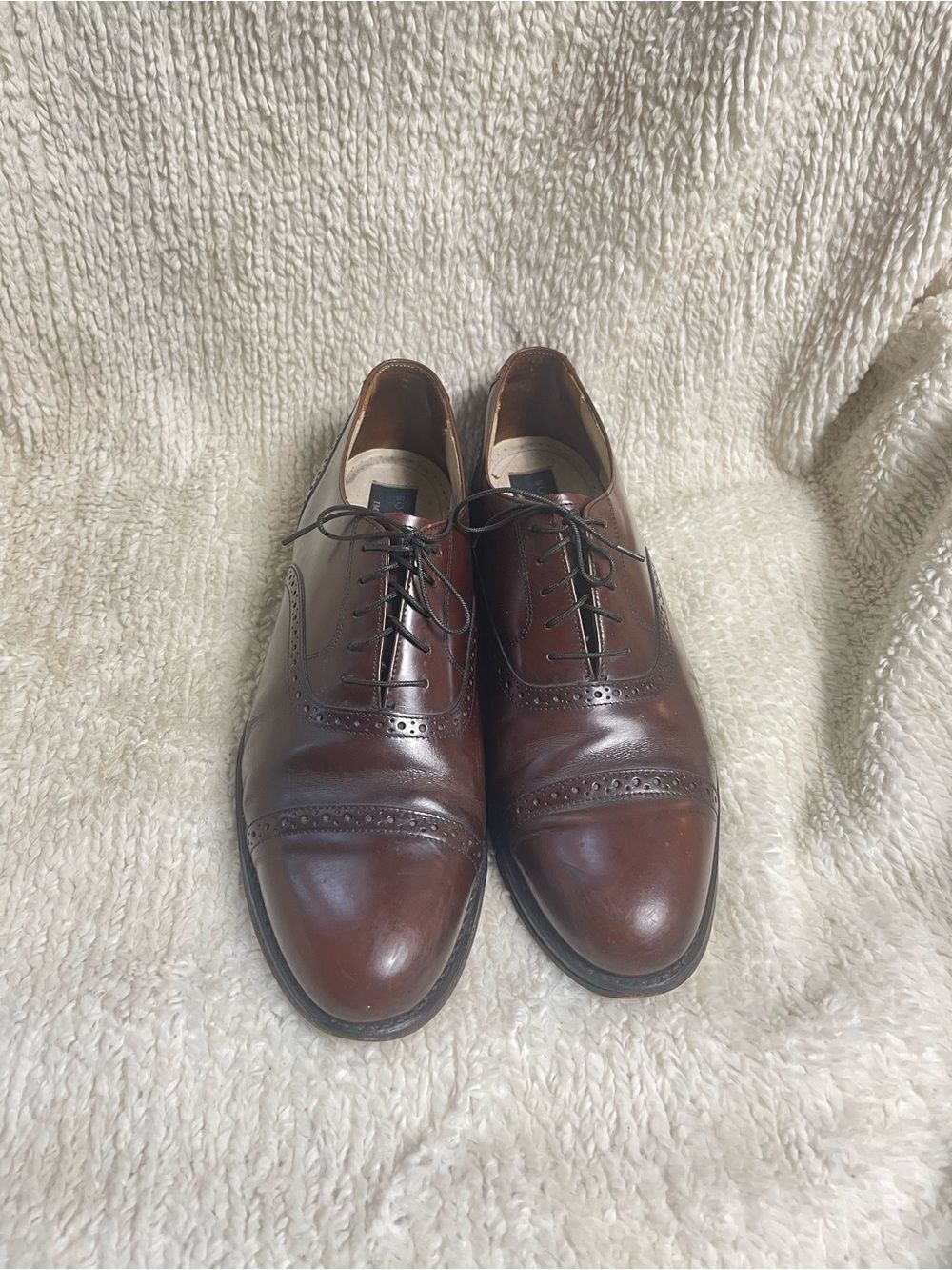 Bostonian Men's Brown Leather Cap-Toe Derbys SZ11